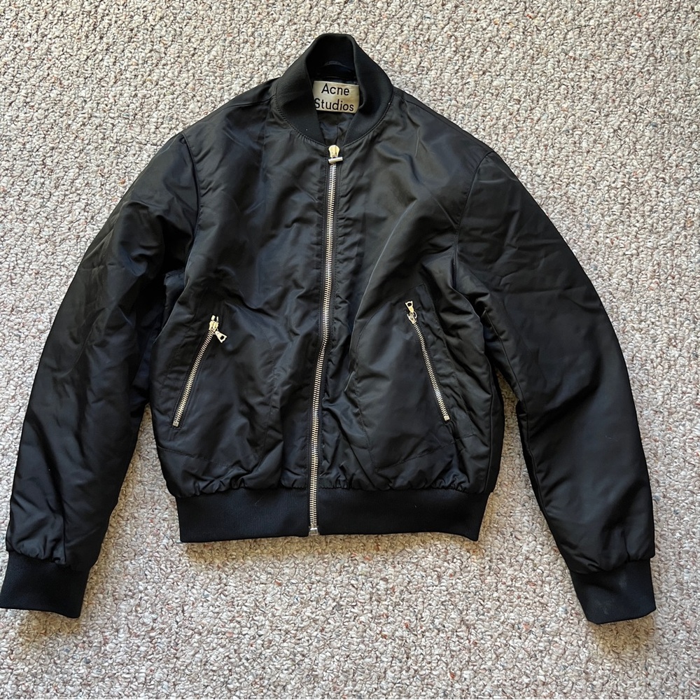 Acne Studions Azura nylon bomber jacket women’s medium zippers designer lined